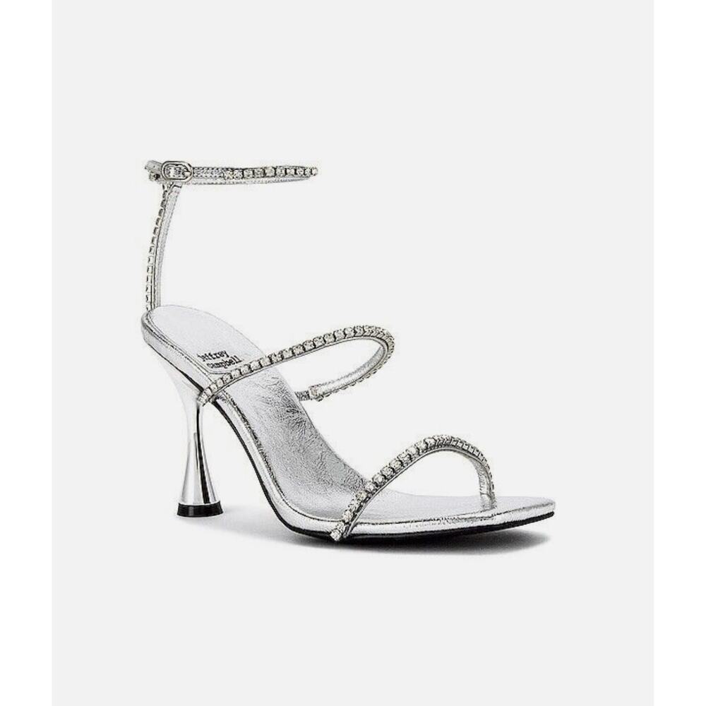 Jeffrey Campbell Demonic Silver Metallic Rhinestone Heels 8